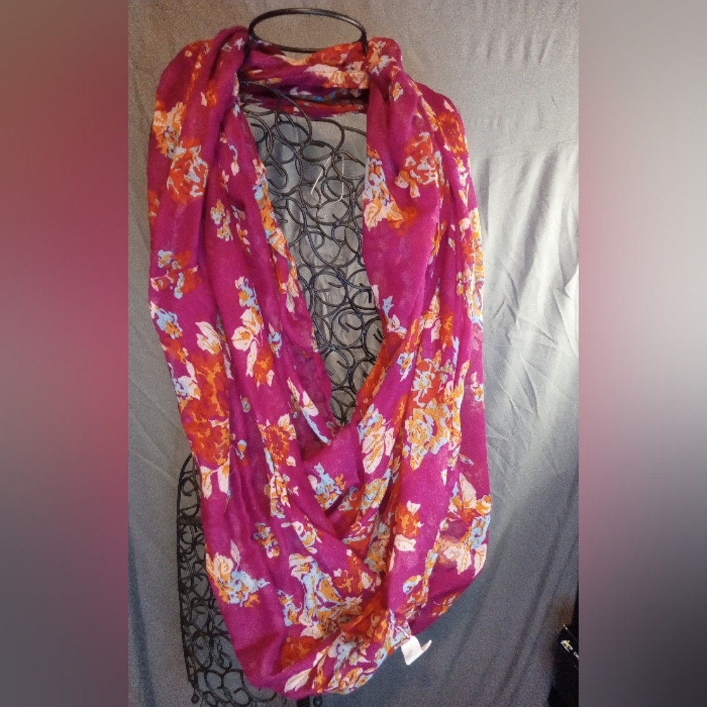 Floral Pink Infinity Light Weight Scarf